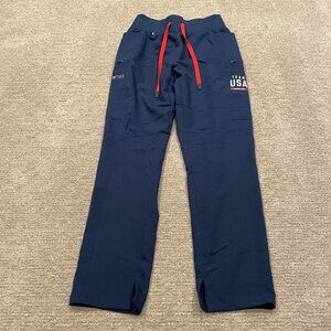 FIGS Scrub Pants Womens XS Blue Olympics Team USA Medical Team Paris Zip Pocket
